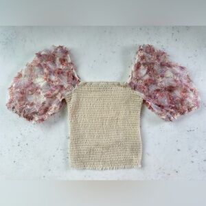 NWOT Free People Intimately Free Silverlake Picnic Puff-Sleeve Cami